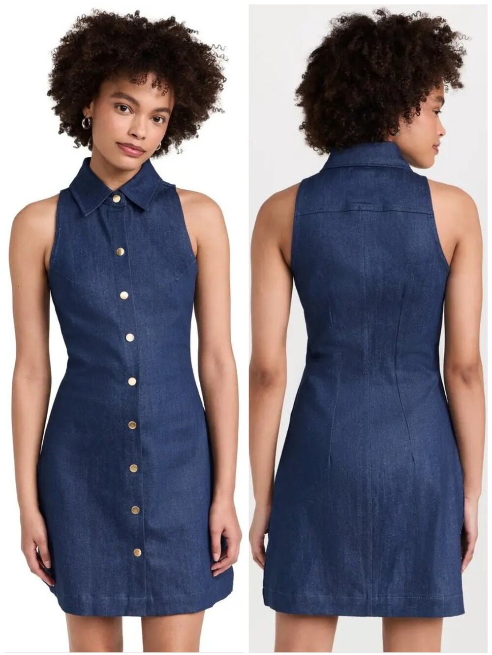 DL1961 Denim Snap Up Payton Mini Jean Dress, M